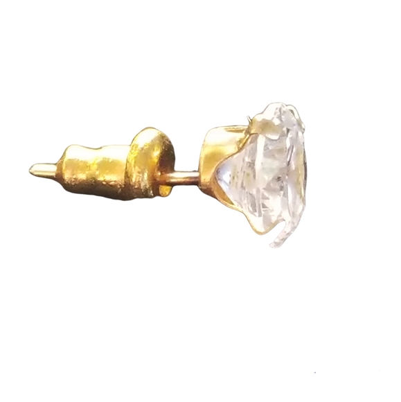 JTS Single 10K Gold Brilliant Cut Cubic Zirconia Stud Earring EUC - Picture 2 of 9